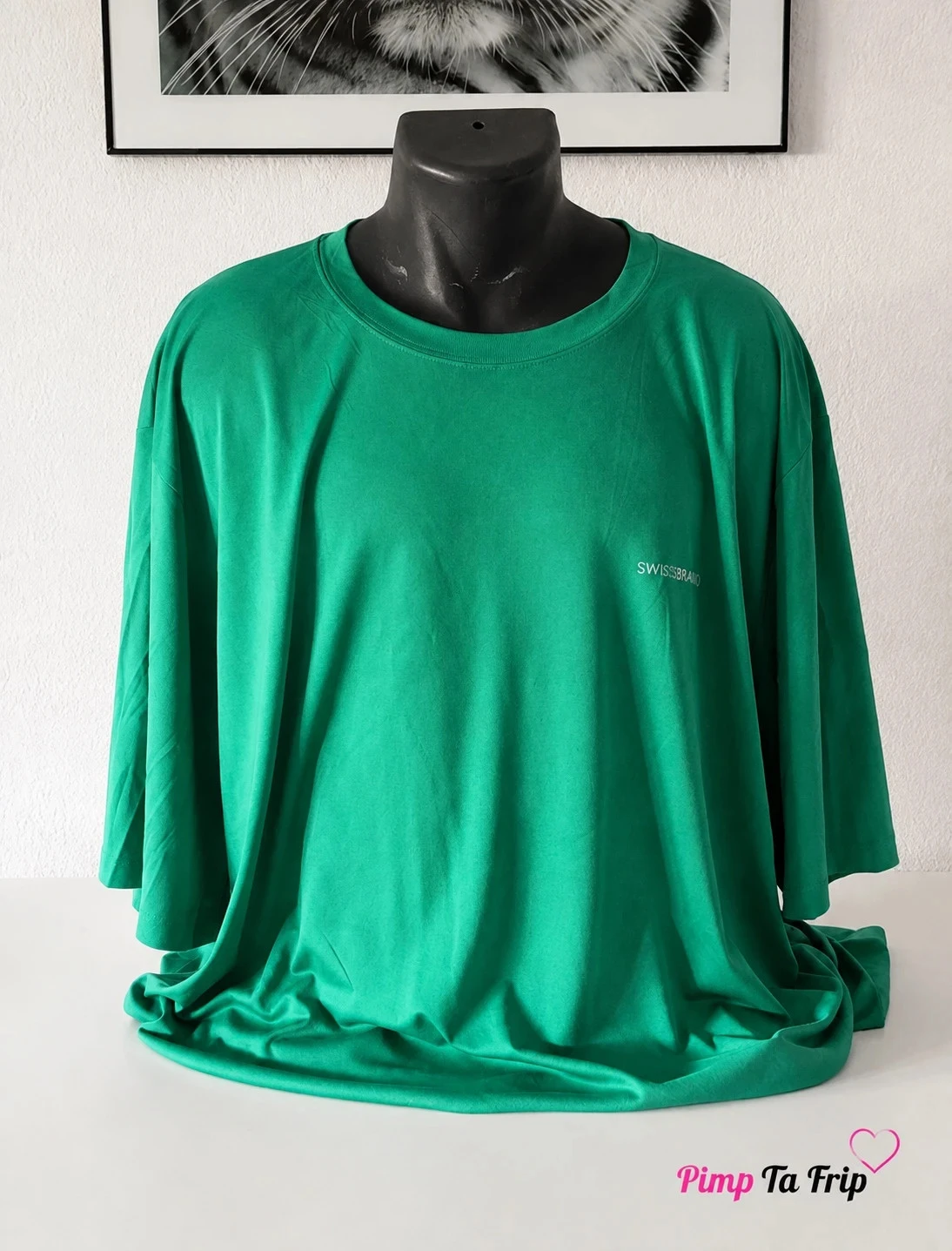 T-shirt technique vert vif Swissbrand 100 % polyester manches courtes homme XXL neuf avec étiquette